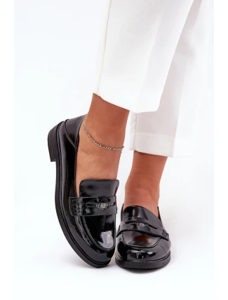 Elegantní Lakované Dámské Mokasíny Z Přírodní Kůže Vinceza 18100 Černé