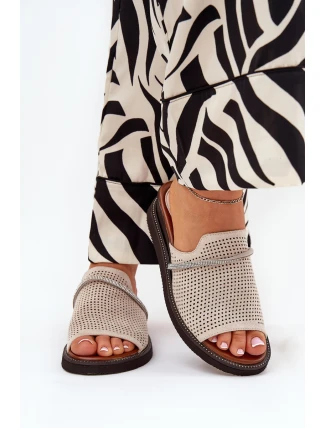 Dámské Klapky Na Klínu S Ozdobným Pásem Béžové Teriwes