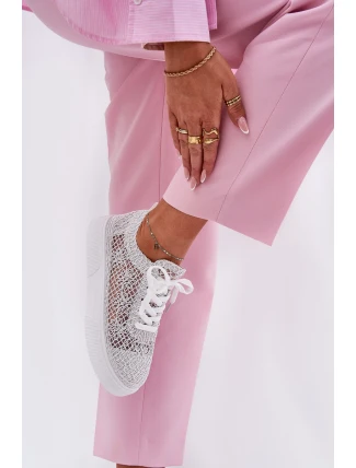 Dámské Děrované Tenisky Na Platformě Bílé Aranelith