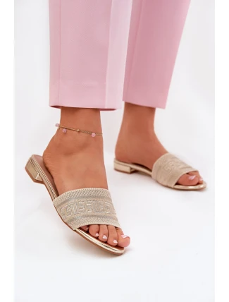 Dámské Sandály Na Plochém Podpatku Zlaté Fexxy Dámské Sandály Na Plochém Podpatku Zlaté Fexxy