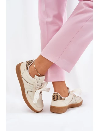 Nízké Dámské Tenisky S Krajkou Leopardí Béžové Zielle Nízké Dámské Tenisky S Krajkou Leopardí Béžové Zielle