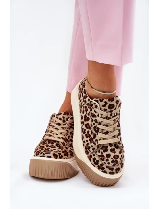 Tenisky Na Masivní Platformě Hladké Béžové Tirvanis Tenisky Na Masivní Platformě Hladké Béžové Tirvanis