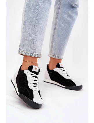 Dámské Kožené Sportovní Boty Laura Messi 2935 Černé