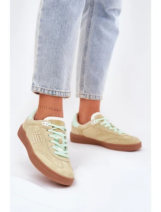 Semišové Sportovní Boty Tenisky Dámské D.Franklin Limetkové DFSH387005