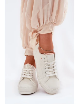 Dámské Tenisky Z Eko Kůže Big Star RR274A297 Světle Béžové