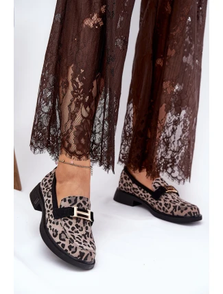 Kožené Lakované Mokasíny Leopard Vinceza 66790 Černé Kožené Lakované Mokasíny Leopard Vinceza 66790 Černé