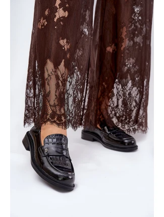 Lakované Kožené Mokasíny Dámské Vinceza 91125 Černé