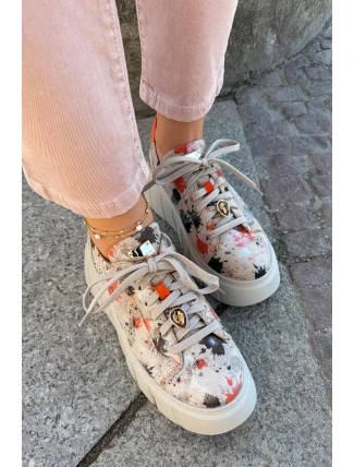 Kožené sneakersy na platformě Maciejka 06891-18 béžové Kožené sneakersy na platformě Maciejka 06891-18 béžové