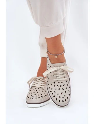 Dámské Kožené Polobotky S.Barski LR51-610 Béžové Dámské Kožené Polobotky S.Barski LR51-610 Béžové