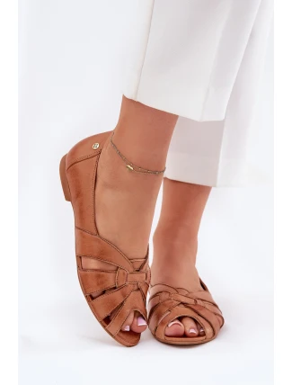 Kožené Baletky S Otevřenými Prsty Maciejka 06908-29/001-1 Hnědé