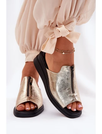 Dámské Pantofle Na Klínu Se Zipem Zlaté Irriva Dámské Pantofle Na Klínu Se Zipem Zlaté Irriva