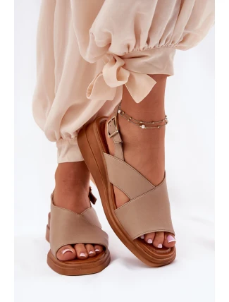 Dámské Sandály Na Klínu Z Eko Kůže Béžové Quilara Dámské Sandály Na Klínu Z Eko Kůže Béžové Quilara