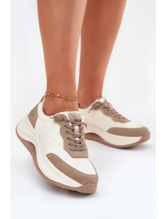 Dámské Semišové Tenisky Na Platformě Big Star RR274A344 HI-POLY SYSTEM Béžové