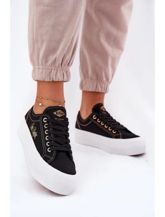 Dámské textilní tenisky na platformě Lee Cooper LCW-25-31-3431L černé