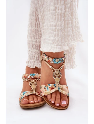 Dámské Ploché Sandály S Pletenými Pásky A Ozdobou Artiker 56C1316 Zlaté