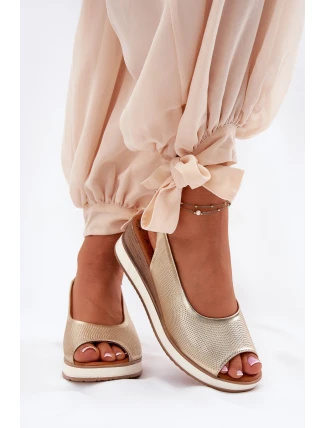 Kožené Sandály Na Klíně Artiker 56C2312 Zlaté Kožené Sandály Na Klíně Artiker 56C2312 Zlaté