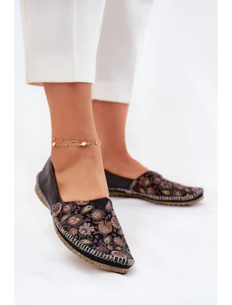 Kožené Vzorované Baletky Maciejka T1929-71 Černé Kožené Vzorované Baletky Maciejka T1929-71 Černé