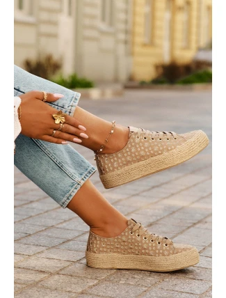 Vzorované dámské tenisky na platformě s pleteninou Lee Cooper LCW-25-08-3646L Khaki Vzorované dámské tenisky na platformě s pleteninou Lee Cooper LCW-25-08-3646L Khaki