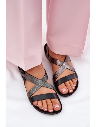 Plné Kožené Sandály Dámské Zazoo 40032 Černé