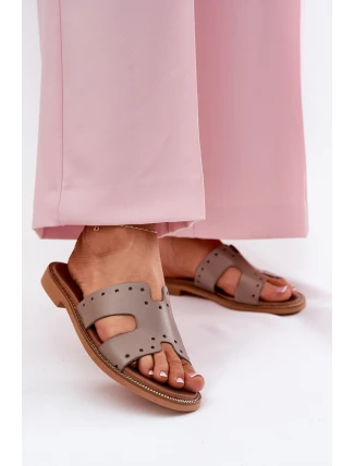 Zazoo 40326 Dámské sandály s ozdobnými výřezy tmavě béžové