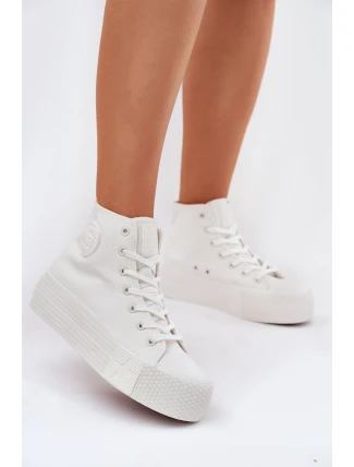 Dámské Tenisky Na Platformě Big Star RR274743 Bílé Dámské Tenisky Na Platformě Big Star RR274743 Bílé