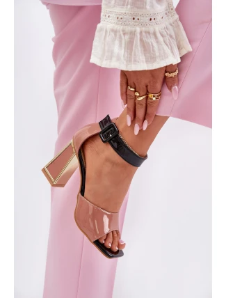 Lakované Dámské Sandály Na Podpatku Vinceza 20266 Růžové