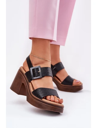 Dámské sandály na masivním podpatku a platformě Černé Vinceza 17387 Dámské sandály na masivním podpatku a platformě Černé Vinceza 17387