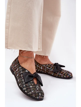 Kožené Baletky S Mašlí Laura Messi 2921 Černé Kožené Baletky S Mašlí Laura Messi 2921 Černé