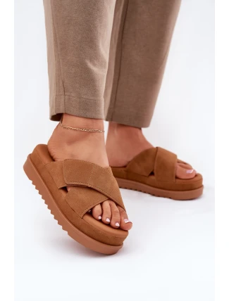 Dámské Pantofle Na Platformě S Propletenými Pásky Camel Rinasara
