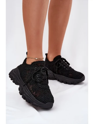 Dámské tenisky s háčkovaným svrškem černé Jelhiris