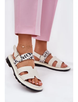 Dámské Kožené Sandály Na Plochém Podpatku Leopard Vinceza 66780 Béžové Dámské Kožené Sandály Na Plochém Podpatku Leopard Vinceza 66780 Béžové