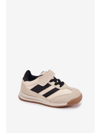 Dětské Sneakersy Sportovní Boty Na Suchý Zip Béžové Viona