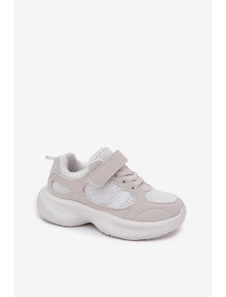 Dětské sportovní boty tenisky na suchý zip bílé Selinea