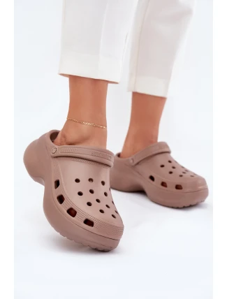 Dámské Pěnové Sandály Na Masivní Podešvi Big Star RR274A121 Tmavě béžové