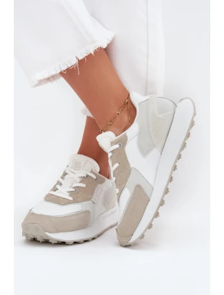 Dámské Kožené Sneakersy Big Star OO274563 Hi-Poly System Bílé