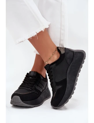 Zateplené dámské sneakers na platformě Big Star SS274007 HI-POLY SYSTEM černé