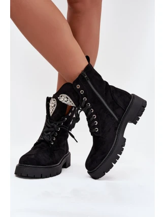 Dámské workery s krystaly na jazyku černé Rosira Dámské workery s krystaly na jazyku černé Rosira