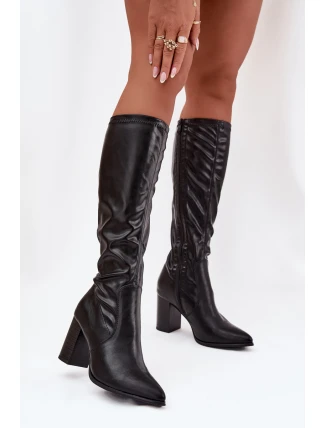 Dámské kozačky na podpatku Vinceza 16511 Černé Dámské kozačky na podpatku Vinceza 16511 Černé