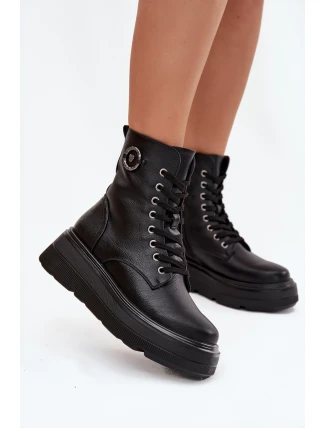 Dámské workery s vyhřívanou podšívkou na platformě s ozdobným detailem Vinceza 16513 Černé Dámské workery s vyhřívanou podšívkou na platformě s ozdobným detailem Vinceza 16513 Černé