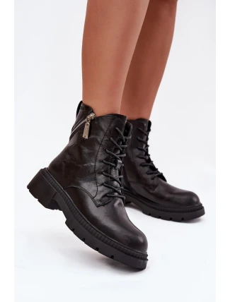 Kožené workery dámské zateplené Big Star SS274452 Černé Kožené workery dámské zateplené Big Star SS274452 Černé