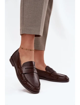 Dámské mokasíny z ekologické kůže hnědé Lilith