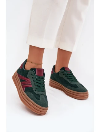 Sametové dámské tenisky na platformě Zelené Skye Sametové dámské tenisky na platformě Zelené Skye