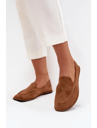 Dámské mokasíny z eko semiše ploché Camel Miryelle