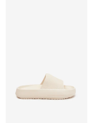 Dámské pantofle na platformě s výstřihem Ecru Ameira