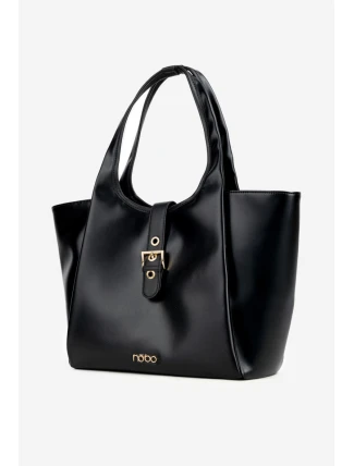 Shopper taška s přezkou NOBO BAG6010-020 Černá Shopper taška s přezkou NOBO BAG6010-020 Černá
