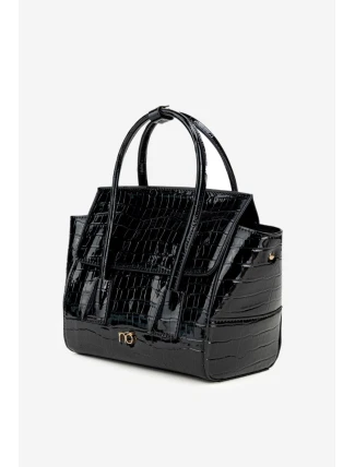 Malá kabelka kufřík s reliéfním vzorem NOBO BAG5800-M20 Černá