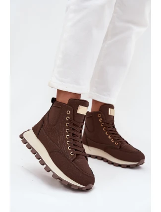 Zateplené dámské trapery na platformě hnědé Marivira Zateplené dámské trapery na platformě hnědé Marivira