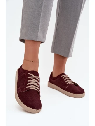 Barefoot typ tenisky z přírodního semiše Zazoo 314 bordó