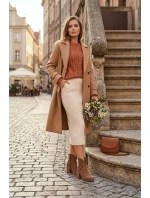 Dámské kotníky s perforovaným designem z přírodní semiše na podpatku Zazoo 3690 hnědé