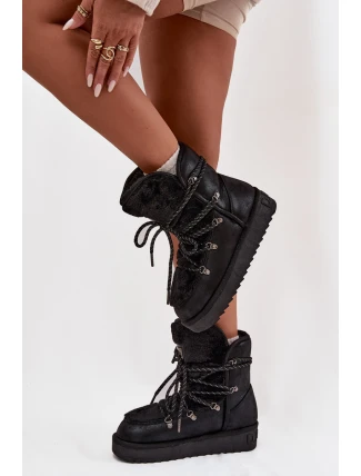 Dámské sněhule na platformě s kožešinou D.Franklin DFSH37005 Černé Dámské sněhule na platformě s kožešinou D.Franklin DFSH37005 Černé